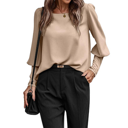 ✨ Elevated Everyday Style | Women's Lantern-Sleeve Relaxed Blouse