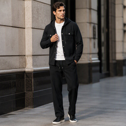🧥Men's Casual Waffle Hooded Jacket & Pants Set – Casual Comfort & Effortless Style