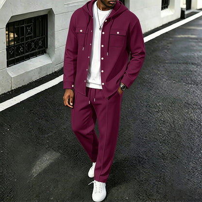 🧥Men's Casual Waffle Hooded Jacket & Pants Set – Casual Comfort & Effortless Style