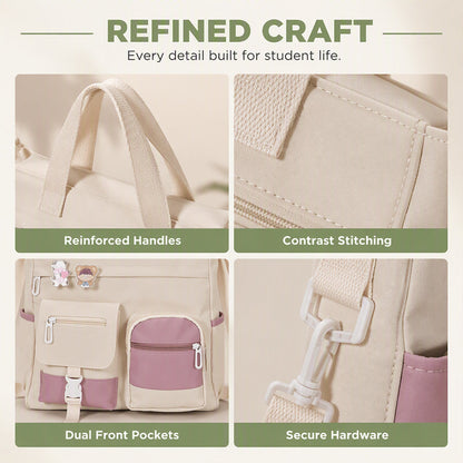 ✨ Everyday Convenience | Large-Capacity Multi-Pocket Canvas Tote Bag