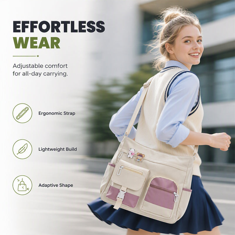 ✨ Everyday Convenience | Large-Capacity Multi-Pocket Canvas Tote Bag