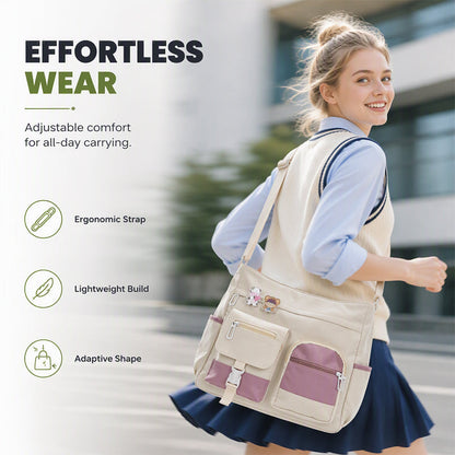 ✨ Everyday Convenience | Large-Capacity Multi-Pocket Canvas Tote Bag
