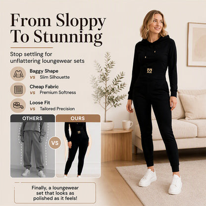 Women's Cinched Waist Hoodie & Pants Set