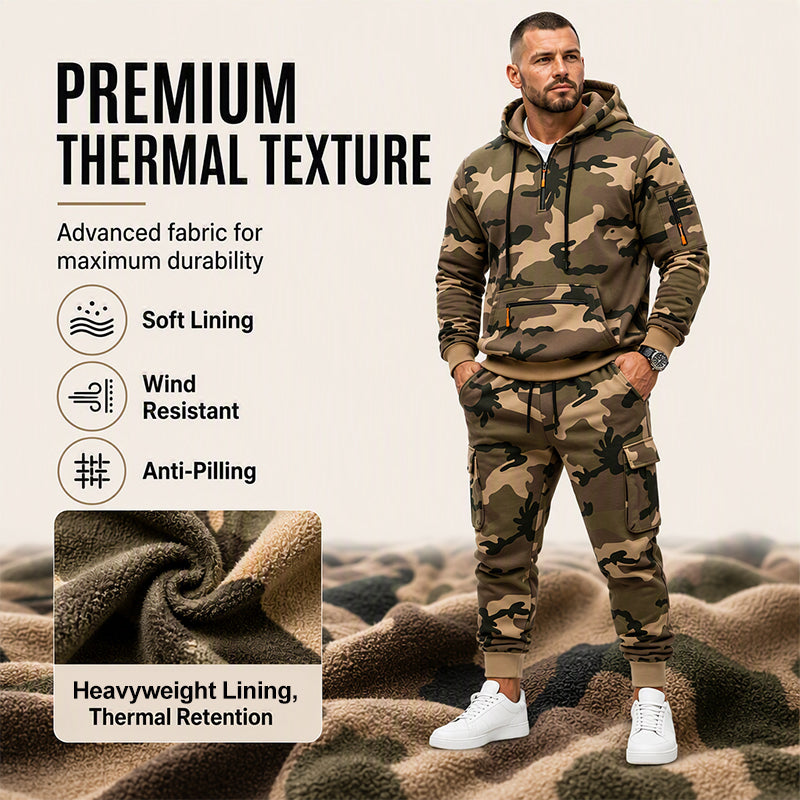 ❄️ Cold-Weather Comfort | Men's Camouflage Warm Hoodie & Pants Set ⚡ Free Shipping