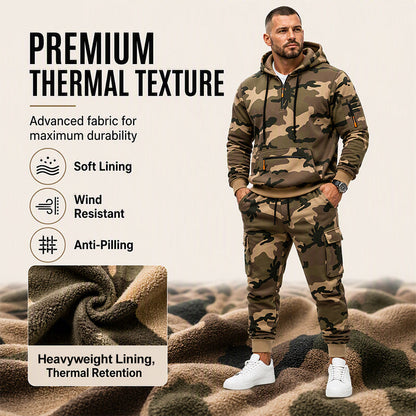 ❄️ Cold-Weather Comfort | Men's Camouflage Warm Hoodie & Pants Set ⚡ Free Shipping