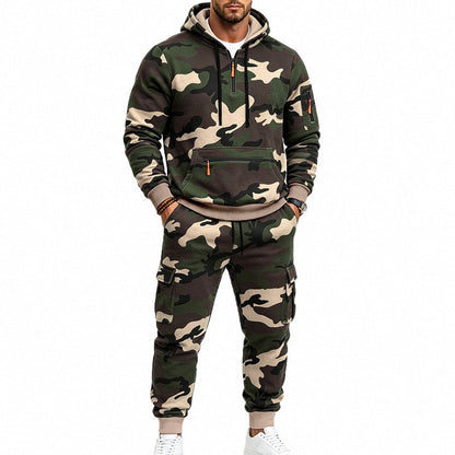 ❄️ Cold-Weather Comfort | Men's Camouflage Warm Hoodie & Pants Set ⚡ Free Shipping
