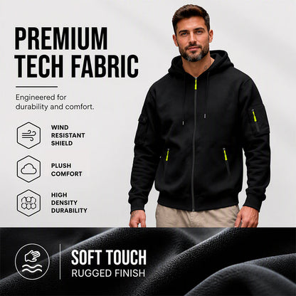 🍂 Practical Everyday Style | Men's Full-Zip Hooded Cargo Jacket ⚡