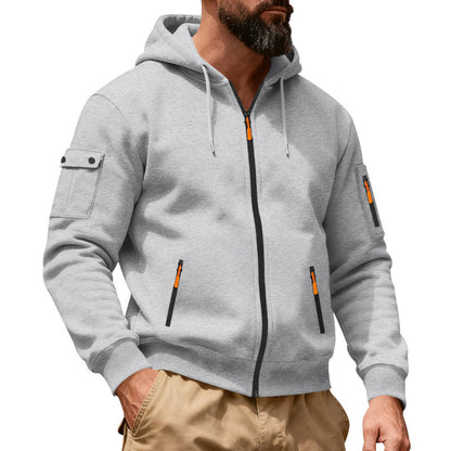 🍂 Practical Everyday Style | Men's Full-Zip Hooded Cargo Jacket ⚡