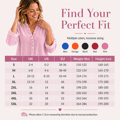 🌸 Ruffle Detail, Easy Elegance | Women's Solid-Color Ruffle-Neck Blouse