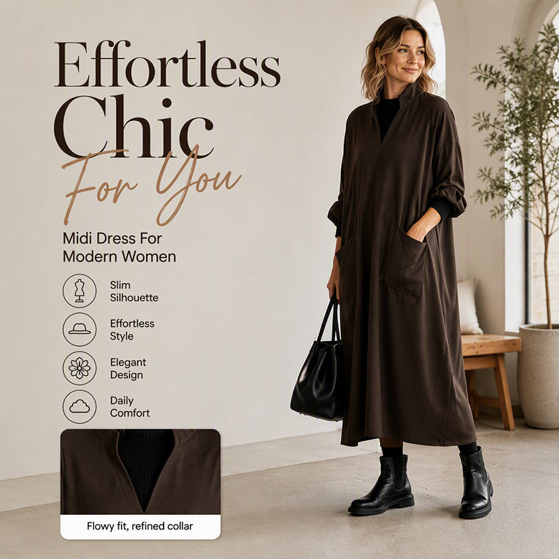 🍁New Fall Collection-Women's Loose Draping Dress with Pockets