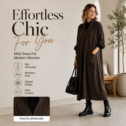 🍁New Fall Collection-Women's Loose Draping Dress with Pockets