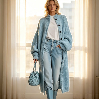 Women's Chunky Knit Long Sweater Coat