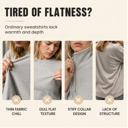 🍂 New Arrival ✨ Women’s Half-Zip Cable Knit Sweater – Elegant Warmth For Everyday Style 🤍