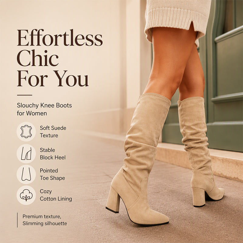Women's Elegant Slouchy Knee-High Boots