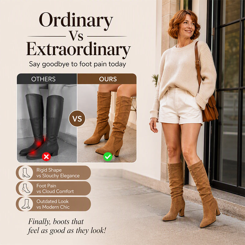 Women's Elegant Slouchy Knee-High Boots
