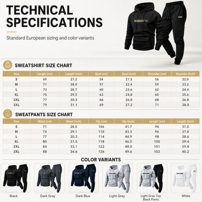 Men's Hooded Sweatshirt & Sweatpants 2-Piece Set