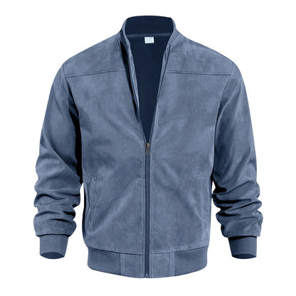 Men's Classic Bomber Jacket with Zip Front