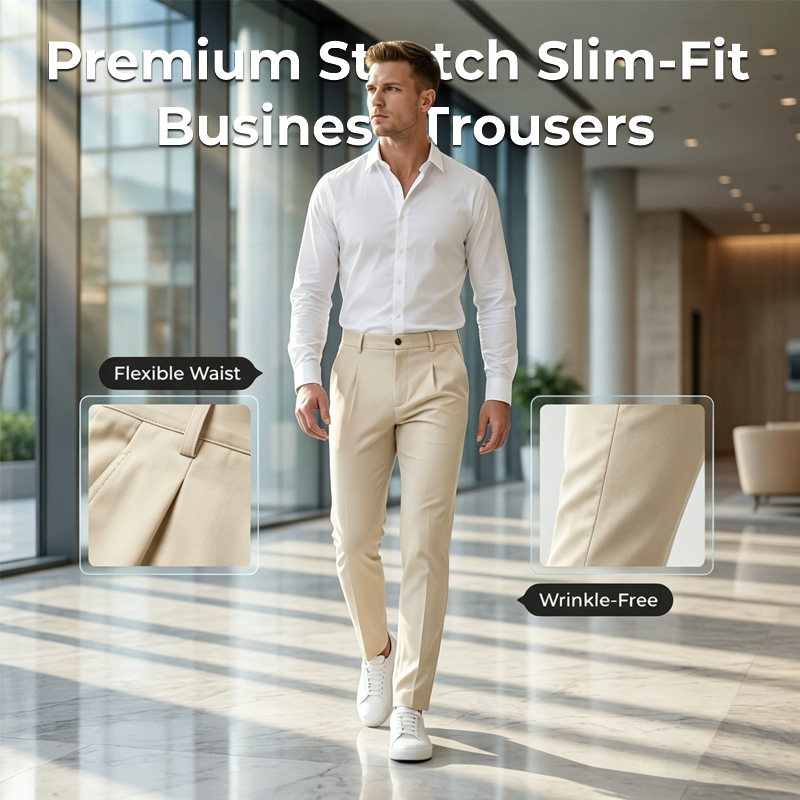 Men's Stretch Slim-Fit Business Trousers