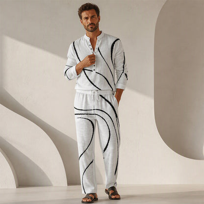 Men's Artistic Print Breathable 2-Piece Set