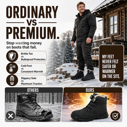 Men's Winter Anti-Smash Steel Toe Warm Shoes
