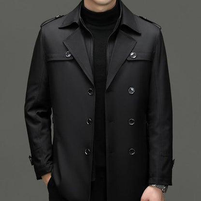 Men's Trench Coat with Detachable Lining
