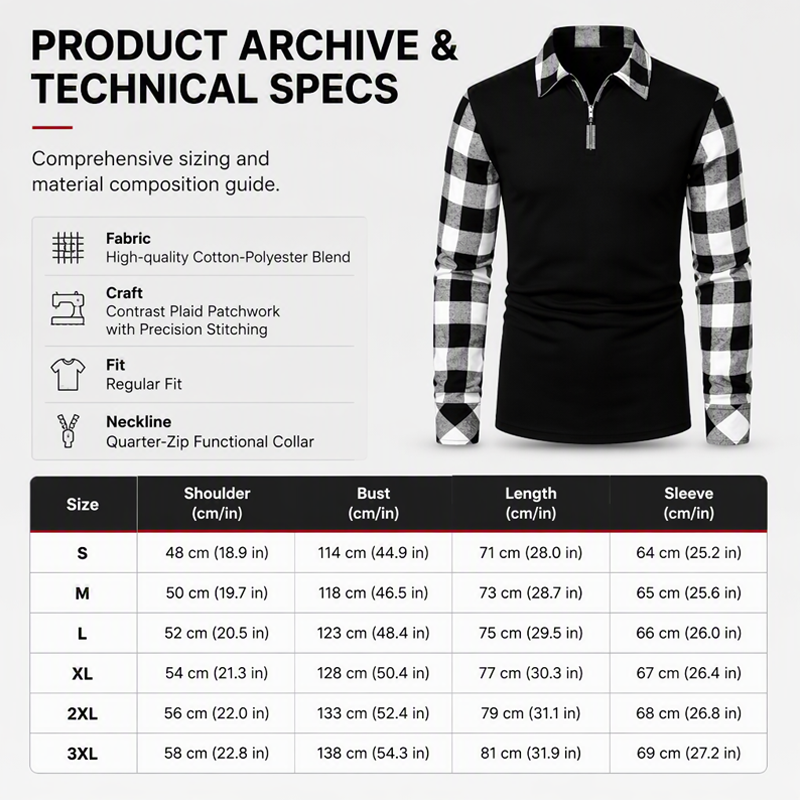 Men's Casual Long Sleeve Half-Zip Shirt