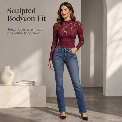 Women's Elegant Long-Sleeve Lace Shirt