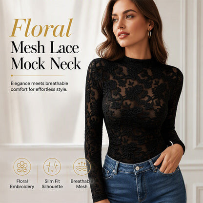 Women's Elegant Long-Sleeve Lace Shirt