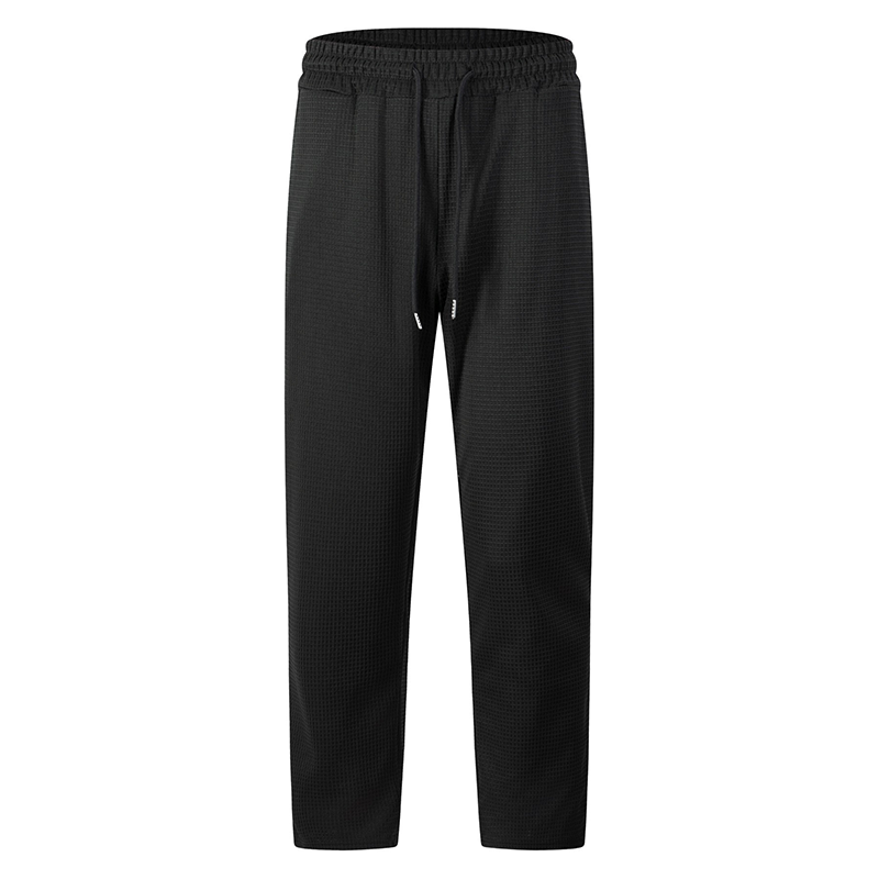 👖 Pull On & Go | Men's Waffle-Knit Drawstring Straight-Leg Pants