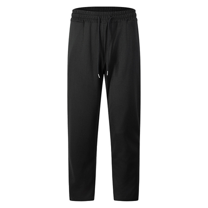 👖 Pull On & Go | Men's Waffle-Knit Drawstring Straight-Leg Pants