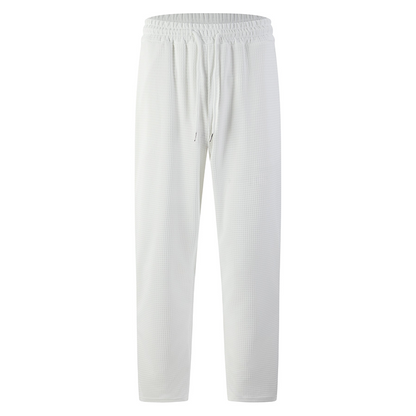 👖 Pull On & Go | Men's Waffle-Knit Drawstring Straight-Leg Pants