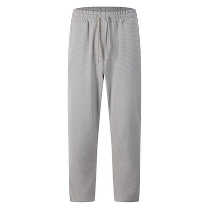 👖 Pull On & Go | Men's Waffle-Knit Drawstring Straight-Leg Pants