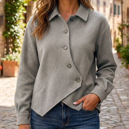 Women's Irregular Diagonal Button-Down Jacket