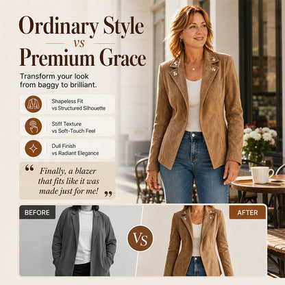 🍂✨ Women's Chic Lapel Slim Fit Jacket – Chic, Flattering & Effortlessly Elegant
