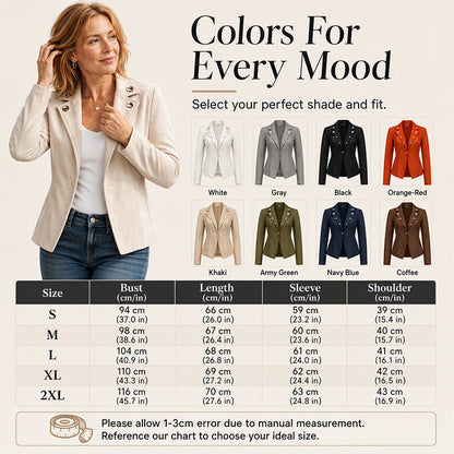 🍂✨ Women's Chic Lapel Slim Fit Jacket – Chic, Flattering & Effortlessly Elegant
