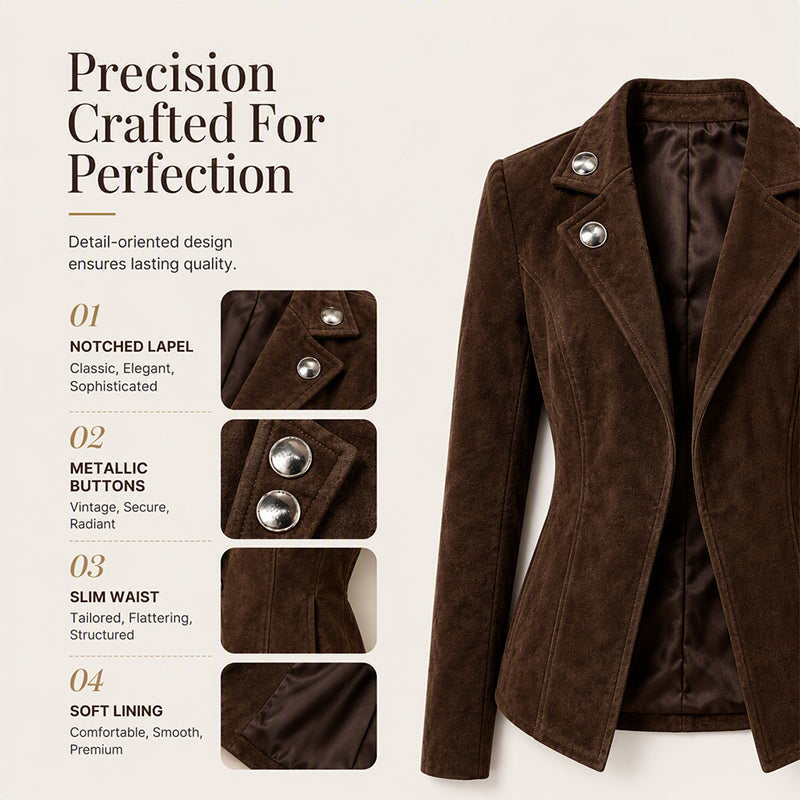 🍂✨ Women's Chic Lapel Slim Fit Jacket – Chic, Flattering & Effortlessly Elegant