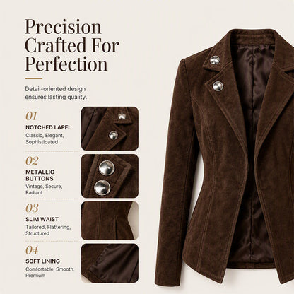 🍂✨ Women's Chic Lapel Slim Fit Jacket – Chic, Flattering & Effortlessly Elegant