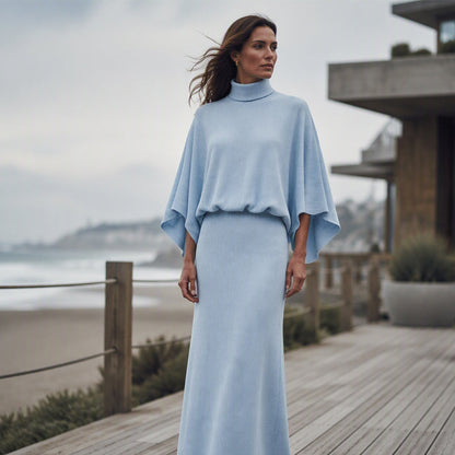Women's Batwing Sleeve Top & Maxi Skirt Set
