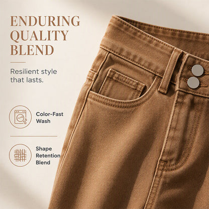 Women's High-Waisted Wide-Leg Casual Jeans