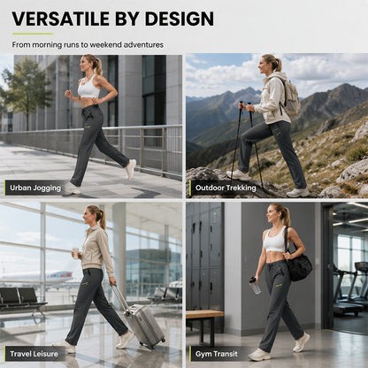 Women's Casual Athletic Pants with Zipper Pockets