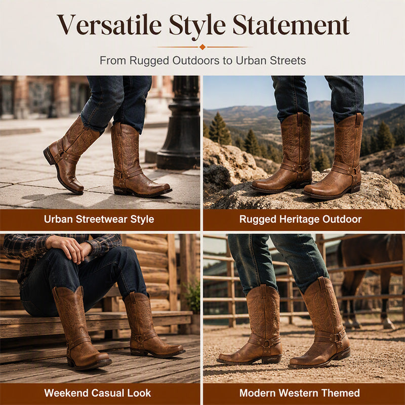 Men's Square Toe Western Cowboy Boots