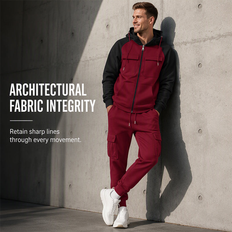 Men's Color-Block Hoodie & Jogger Pants Set
