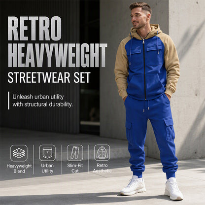 Men's Color-Block Hoodie & Jogger Pants Set