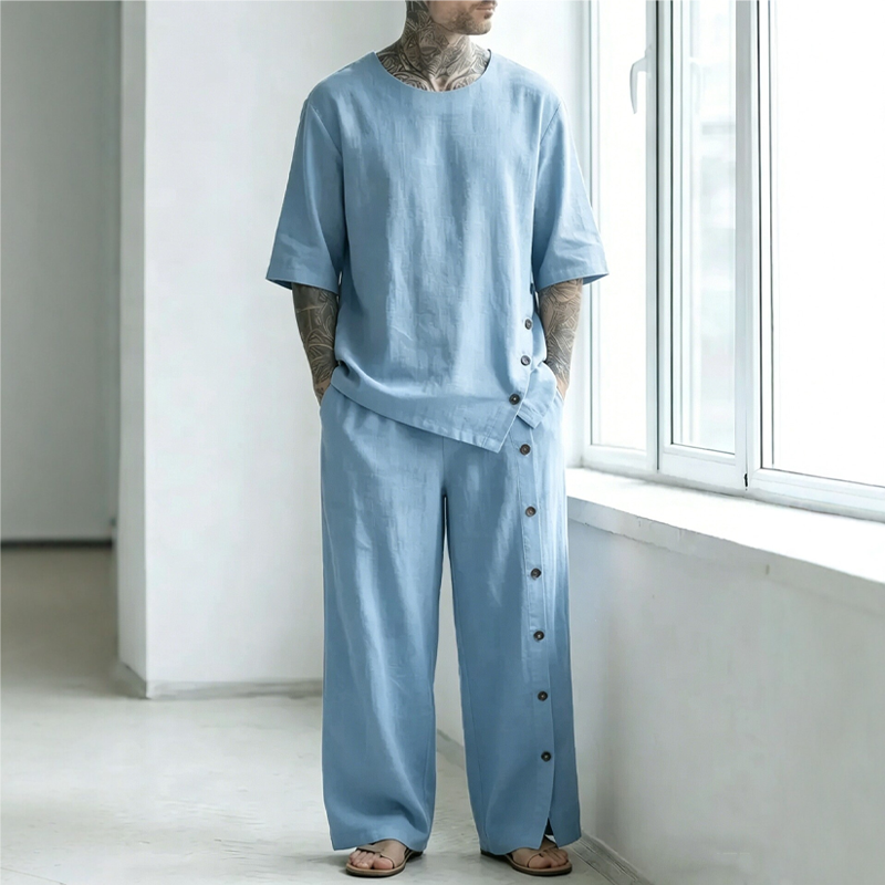 Men's Casual Shirt & Pants 2-Piece Set