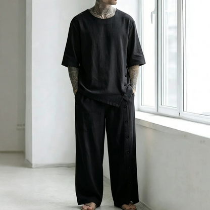 Men's Casual Shirt & Pants 2-Piece Set