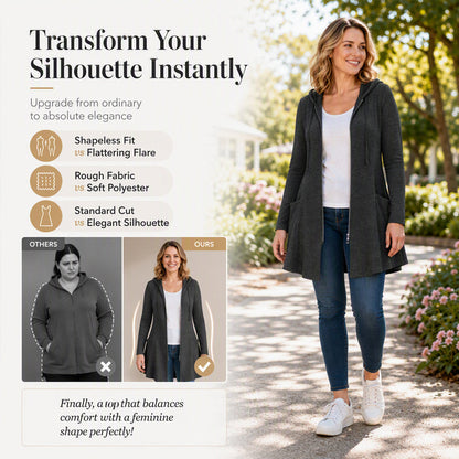 Women's Mid-Length Zip-Up Hooded Jacket