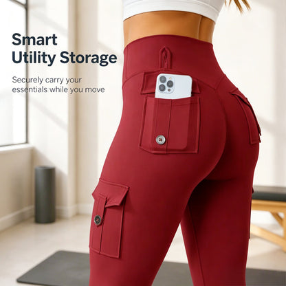 🍑 ✨Women's High-Waisted Cargo Yoga Pants