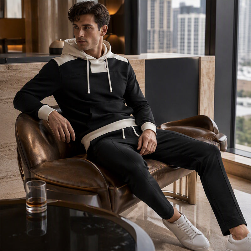 Men's Color-Block Hoodie & Pants Set
