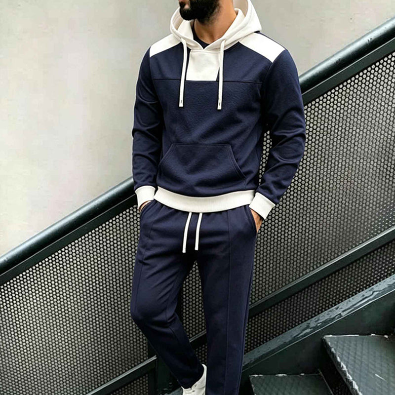 Men's Color-Block Hoodie & Pants Set
