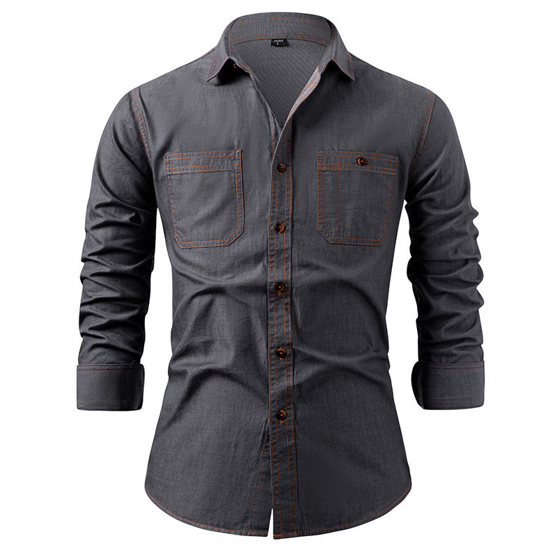 👔 ✨Men's Casual Long Sleeve Denim Shirt